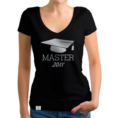 Damen T-Shirt V-Neck - Master mit Wunschjahr