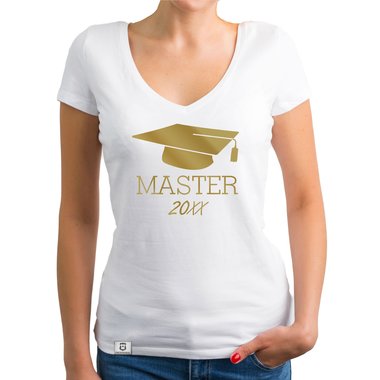 Damen T-Shirt V-Neck - Master mit Wunschjahr