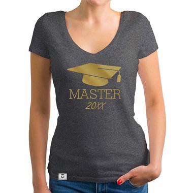 Damen T-Shirt V-Neck - Master mit Wunschjahr