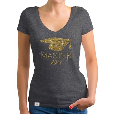 Damen T-Shirt V-Neck - Master mit Wunschjahr