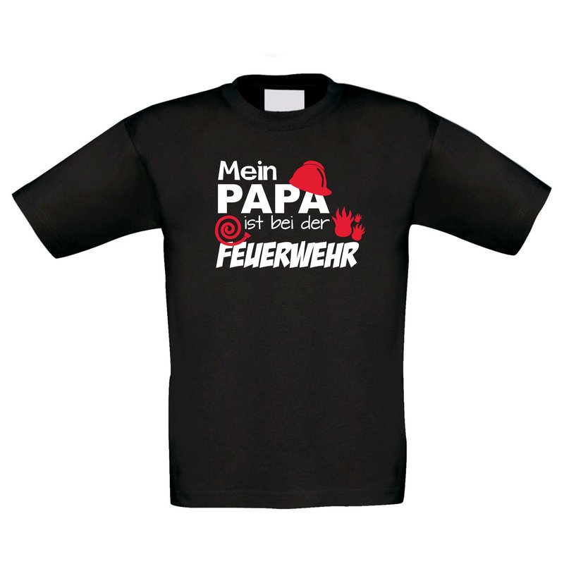 Kinder T-Shirt 92-152 Feuerwehr Wenn´s brennt ist mein Papa zur Stelle 08118 