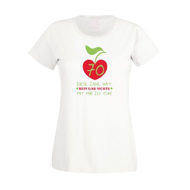 Damen T-Shirt 70. Geburtstag - Diese Zahl hat nichts mit mir zu tun