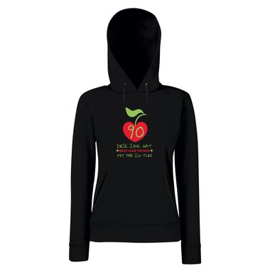 Damen Hoodie 90. Geburtstag - Diese Zahl hat nichts mit mir zu tun