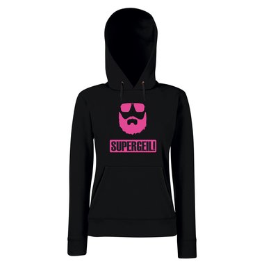 Damen Hoodie Supergeil Bart