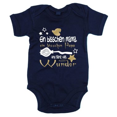 Baby Body - Ein bisschen Mama, ein bisschen Papa und ganz viel Wunder dunkelblau-apfelgruen 50-62