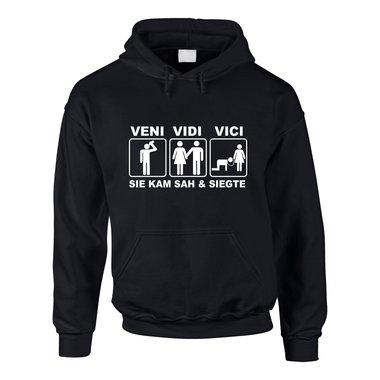 Hoodie JGA Veni Vidi Vici - Sie kam sah & siegte