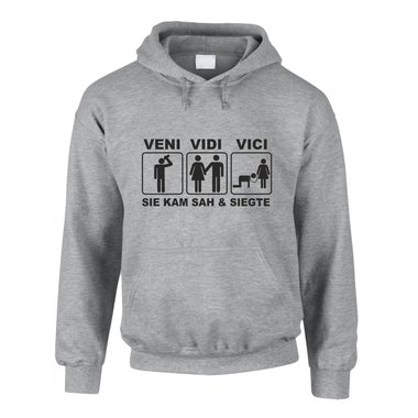 Hoodie JGA Veni Vidi Vici - Sie kam sah & siegte