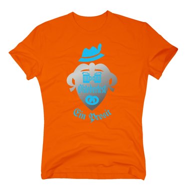 Herren T-Shirt - Wappen Oktoberfest Ein Prosit dunkelblau-apfelgruen 4XL