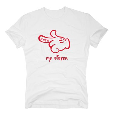 Herren T-Shirt - Mickey Hand - Shes my sister