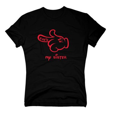 Herren T-Shirt - Mickey Hand - Shes my sister