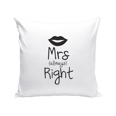 Dekokissen - Mrs (always) Right schwarz-fuchsia ONE-SIZE