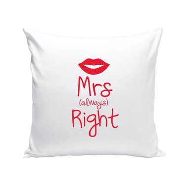 Dekokissen - Mrs (always) Right schwarz-fuchsia ONE-SIZE