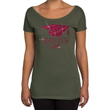 Damen T-Shirt U-Boot-Ausschnitt - Master 2019 weiss-schwarz XS