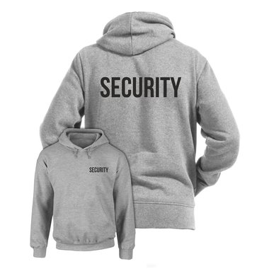 Security Bekleidung - Herren Hoodie - beidseitig bedruckt grau-schwarz 4XL