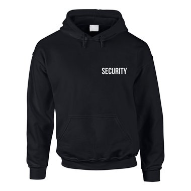 Security Bekleidung - Herren Hoodie - beidseitig bedruckt grau-schwarz 4XL
