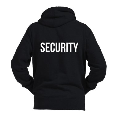 Security Bekleidung - Herren Hoodie - beidseitig bedruckt grau-schwarz 4XL