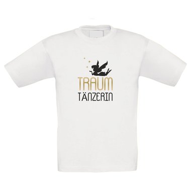 Traum Tnzerin ? Kinder T-Shirt weiss-gold 98-104