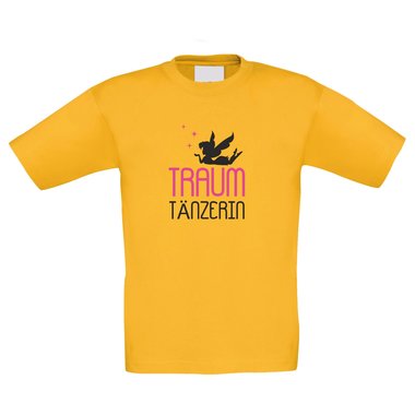 Traum Tnzerin ? Kinder T-Shirt weiss-gold 98-104