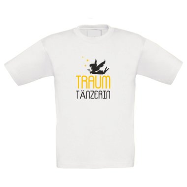 Traum Tnzerin ? Kinder T-Shirt weiss-gold 98-104