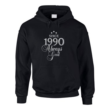 Jahrgang 1990 - Since 1990 Always Good ? Herren Hoodie schwarz-silber XXXL