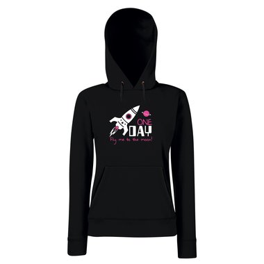 Damen Hoodie - One Day Fly me to the moon