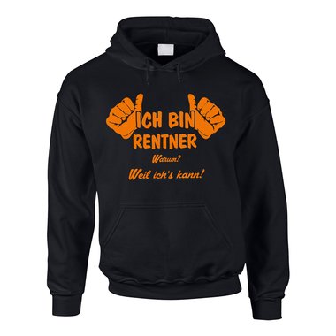 Abschiedsgeschenk Kollege Rente Herren Hoodie - Ich bin Rentner, weil ichs kann