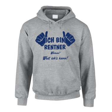 Abschiedsgeschenk Kollege Rente Herren Hoodie - Ich bin Rentner, weil ichs kann