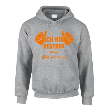 Abschiedsgeschenk Kollege Rente Herren Hoodie - Ich bin Rentner, weil ichs kann