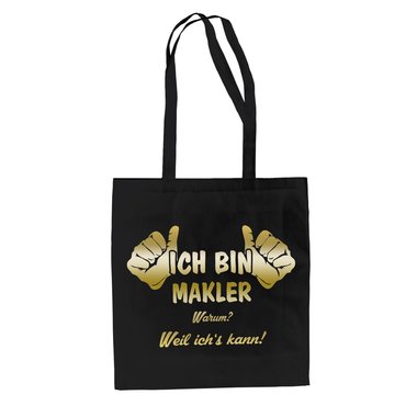 Geschenk Makler - Ich bin Makler Jutebeutel Baumwolltasche
