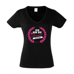 Damen T-Shirt V-Ausschnitt - Ich bin die Braut die sich...