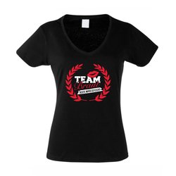 T-Shirt Damen V-Ausschnitt - TEAM BRAUT - heute wird...