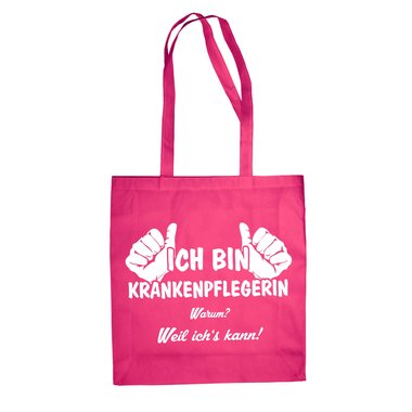 Jutebeutel Baumwolltasche - Ich bin Krankenpflegerin, weil ichs kann