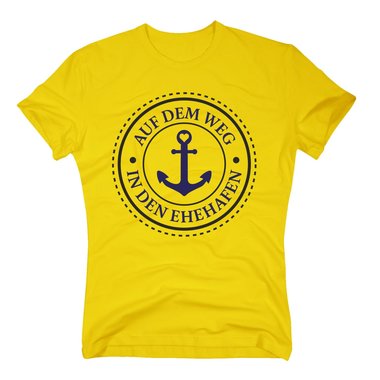 Geschenk fr Verlobte - Herren T-Shirt - Auf dem Weg in den Ehehafen
