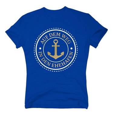 Geschenk fr Verlobte - Herren T-Shirt - Auf dem Weg in den Ehehafen