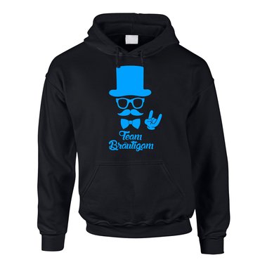 Hoodie Herren - Team Brutigam mit Zylinder und Mustache