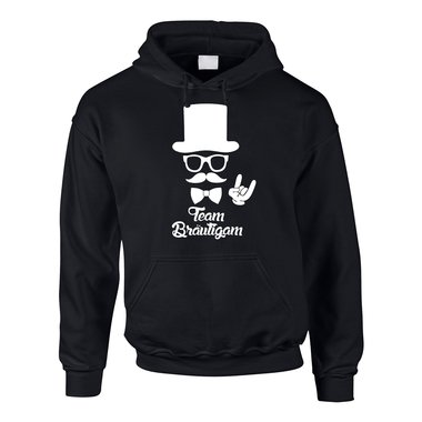 Hoodie Herren - Team Brutigam mit Zylinder und Mustache