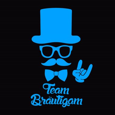 Hoodie Herren - Team Brutigam mit Zylinder und Mustache