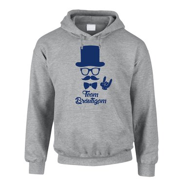 Hoodie Herren - Team Brutigam mit Zylinder und Mustache