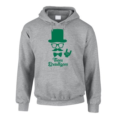 Hoodie Herren - Team Brutigam mit Zylinder und Mustache