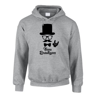 Hoodie Herren - Team Brutigam mit Zylinder und Mustache