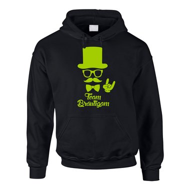 Hoodie Herren - Team Brutigam mit Zylinder und Mustache