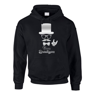 Hoodie Herren - Team Brutigam mit Zylinder und Mustache