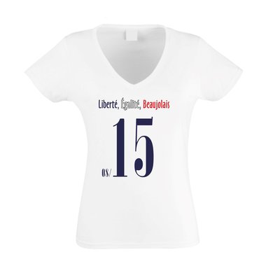 EURO 2016 Damen T-Shirt V-Neck - Libert, galit, Beaujolais