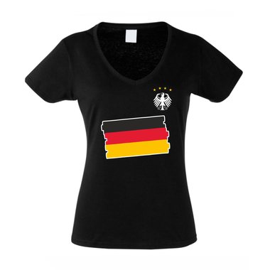 WM 18 - Deutschland Damen T-Shirt V-Neck
