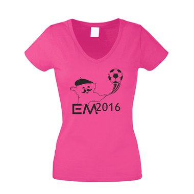 EURO 2016 Damen T-Shirt V-Neck Fußballnation