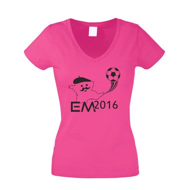 EURO 2016 Damen T-Shirt V-Neck Fuballnation