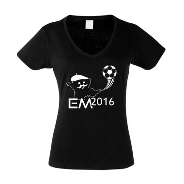 EURO 2016 Damen T-Shirt V-Neck Fuballnation