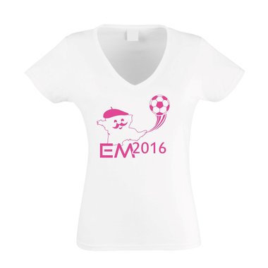 EURO 2016 Damen T-Shirt V-Neck Fuballnation