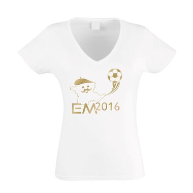 EURO 2016 Damen T-Shirt V-Neck Fuballnation