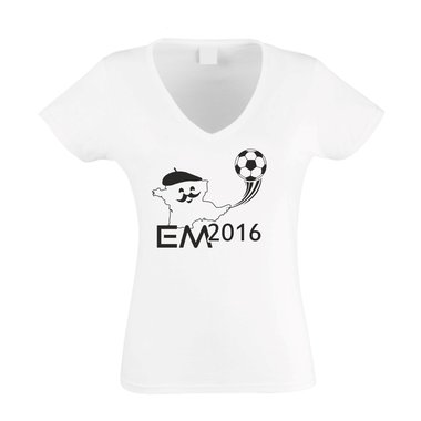 EURO 2016 Damen T-Shirt V-Neck Fuballnation